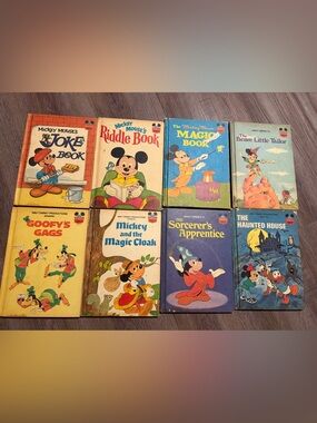 1970s Disney Vintage Children's Storybook Lot- 8 books- Mickey Mouse & Goofy